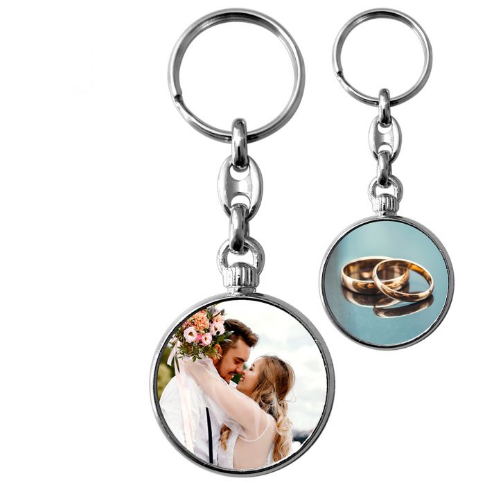 Porteclé personnalisé Metal Rond double face 33mm