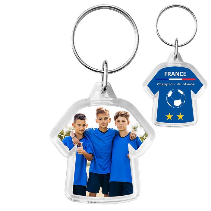 Porte-clé photo t-shirt plastique - 100% personnalisable