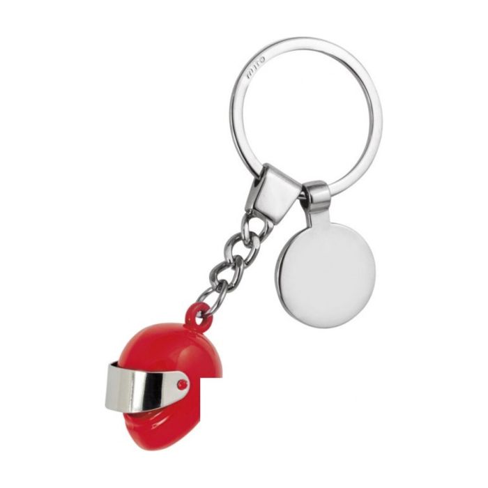 Porte-clé casque de moto avec jeton de caddie