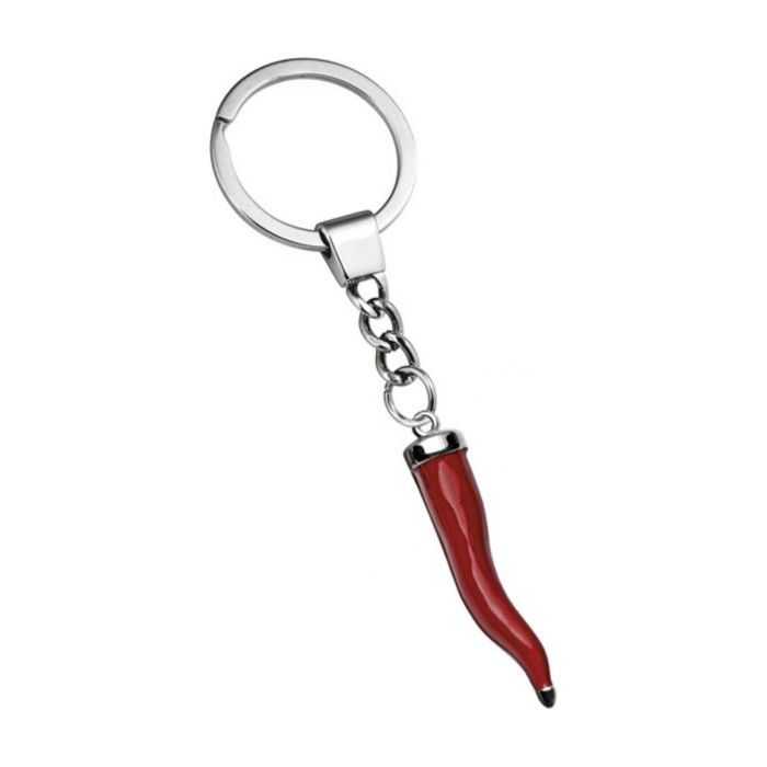Porte-clé corne porte-bonheur rouge