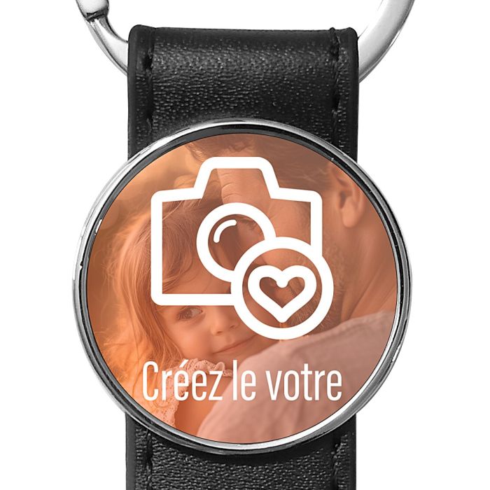 Porte-clés photo en cuir cadeau petit ami personnalisé - France