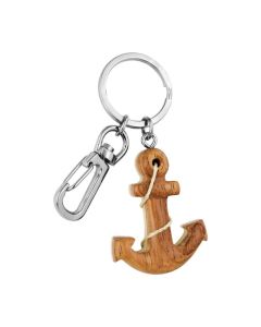 Porte-clé ancre marine en bois