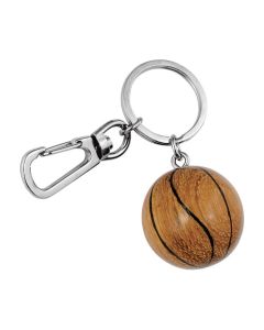 Porte-clé ballon de basket en bois