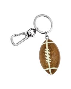 Porte-clé ballon de rugby en bois