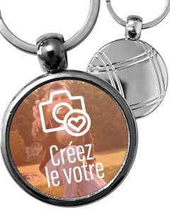 Porte-cle boule de pétanque personnalisé
