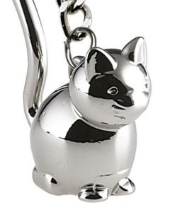 Porte-clé chat 3D en métal