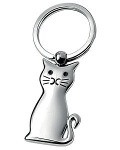 Porte-clé chat design en métal