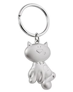 Porte-clés Chat Élégant Métal Satin