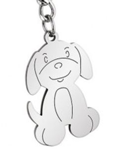 Porte-clé chiot en métal