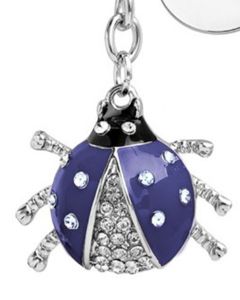 Porte-Clé Coccinelle Strass avec Jeton Caddie