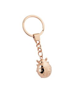 Porte-clé coccinelle or rose