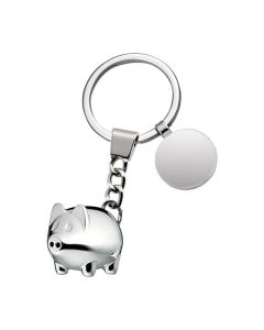 Porte-clé cochon avec jeton de caddie