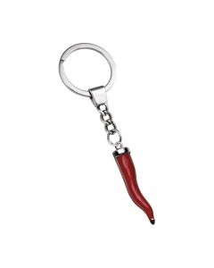 Porte-clé corne porte-bonheur rouge