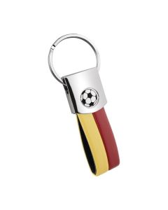 Porte-clé foot noir, jaune et rouge
