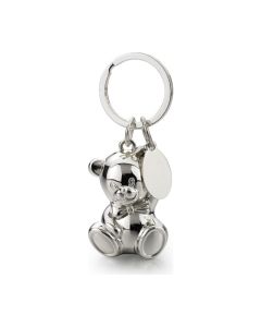 Porte-clé ourson assis en métal