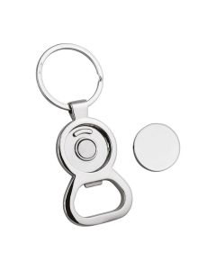 Porte-clé ouvre-bouteille avec jeton de caddie
