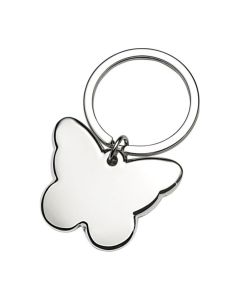 Porte-clé papillon en métal brillant