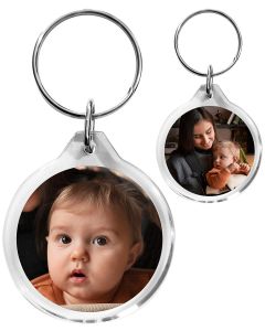 Porte-clé Personnalisé Cristal Rond 33 mm