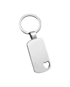 Porte-clé plaque métal au cœur ajouré