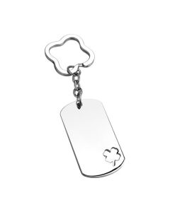 Porte-clé plaque avec trèfle ajouré