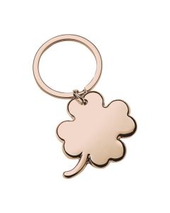 Porte-clé trèfle à 4 feuilles or rose