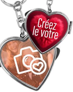 Porte-clés coeur miroir personnalisé