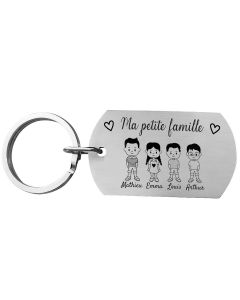 Porte-clés gravé ma famille