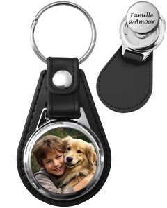 Porte-clé Personnalisé Metal et Cuir Jeton - joyeux noel