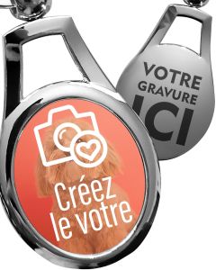porte clés personnalisé métal oval ornemental