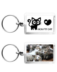 Porte-Clé photo cristal rectangle 40x25