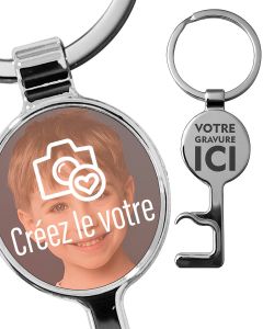porte clés photo décapsuleur ovale