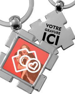 porte clés photo losange design