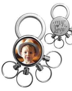 Porte clés photo multi anneaux