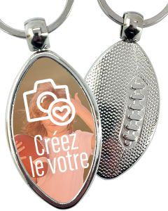 Porte-clés photo ballon de rugby