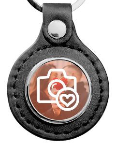 porte clés rond cuir et métal personnalisé