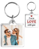 Porte-clé Personnalisé Cristal Carre 32 mm