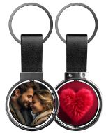porte-cle photo rotatif rond