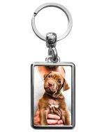 porte clef métal rectangle 40-25mm