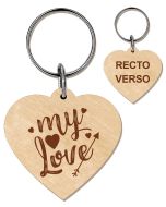 porte-cles coeur bois gravé
