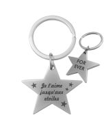 porte clés personnalisé métal gravé double face étoile