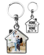 Porte clés métal maison personnalisé double face
