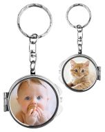 porte-clés miroir photo rond