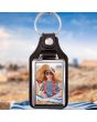 Porte clés photo métal et cuir 40x25 - personnalisé