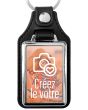 Porte clés photo métal et cuir 40x25 - votre photo