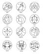 porte-cle bois grave zodiaque - 12 signes
