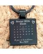Porte-clés calendrier gravé noir