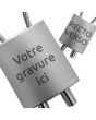 Porte-clés gravé Métal façon cadenas cable - on