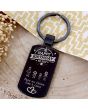 Porte-clés personnalisé acier rectangulaire noir