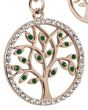 Porte-clé arbre de vie strass métal rose - zoom