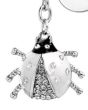 Porte-Clé Coccinelle Strass avec Jeton Caddie blanc - zoom